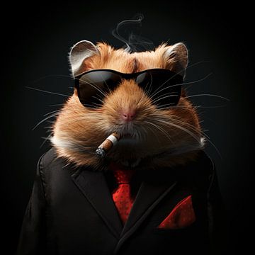 Hamster met sigaar en zonnebril van TheXclusive Art