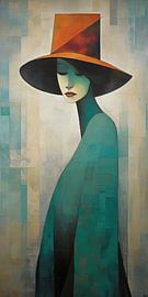 Portrait with Hat 195.10 by Eye catching paintings