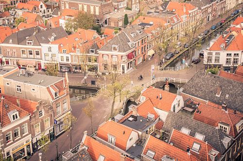 Voldersgracht in Delft, vom Turm Nieuwe Kerk