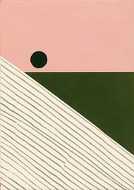 Minimalist colour block design pink green by Niklas Maximilian