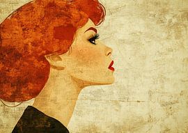 Vintage Red Vision van Blikvanger Schilderijen