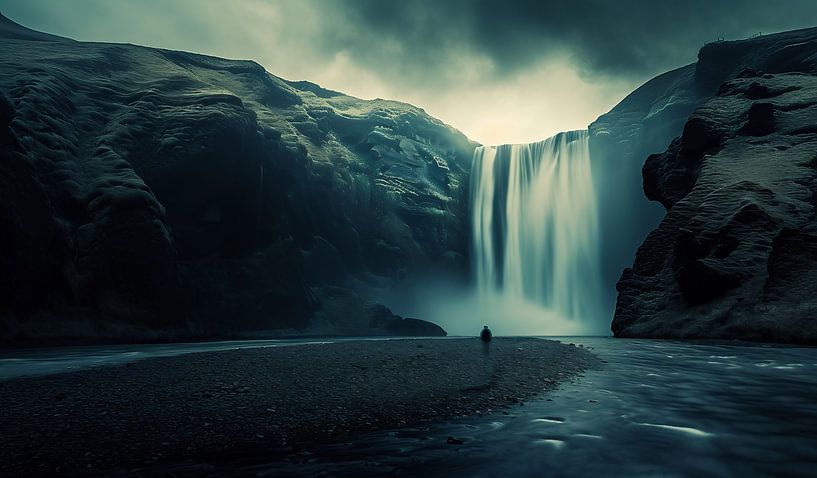 Betoverend uitzicht op de waterval van fernlichtsicht
