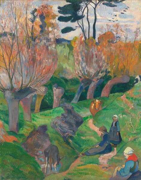 Brittany landscape with cows, Paul Gauguin by Masterful Masters