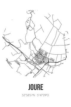 Joure (Fryslan) | Landkaart | Zwart-wit van Rezona