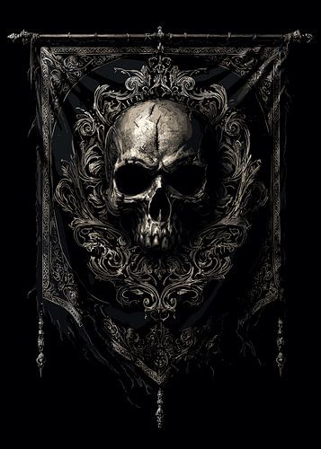 Totenkopf-Wappen im Gothic-Stil