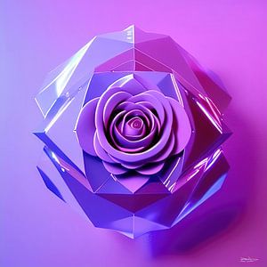 rose en cristal sur Gelissen Artworks