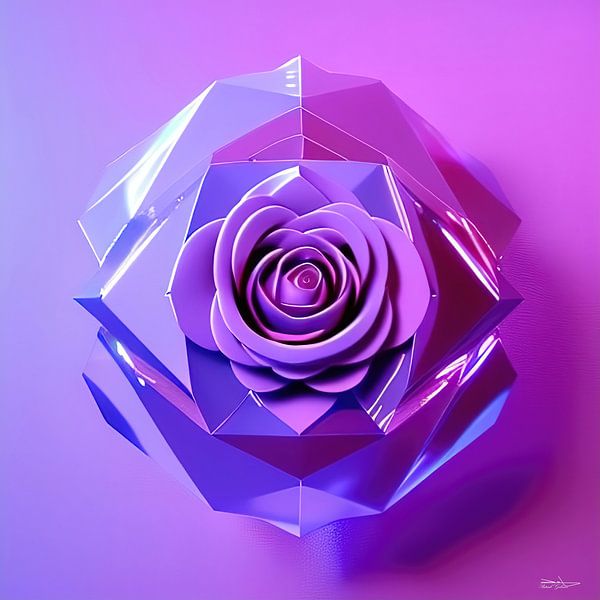 rose in crystal by Gelissen Artworks