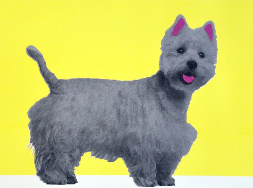 Bestie Westie, 2015, (screen print) van Anne Storno