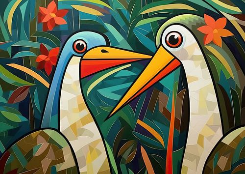 Bunte Tukane malen