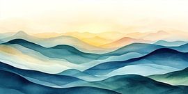 Abstract Berglandschap in Blauw van Studio BB