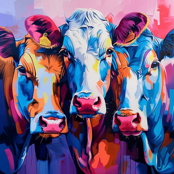 Koeien in kleur artistiek van TheXclusive Art