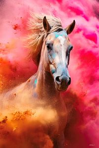 cheval en multicolore sur Gelissen Artworks