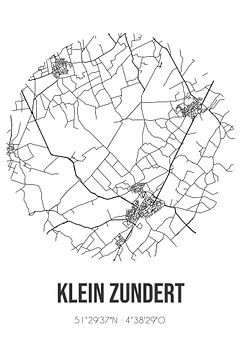 Klein Zundert (Noord-Brabant) | Landkaart | Zwart-wit van MijnStadsPoster