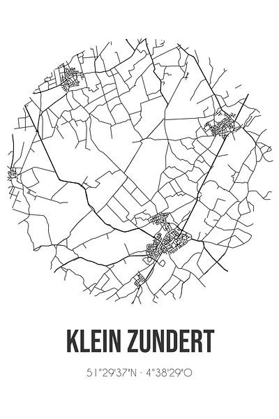 Klein Zundert (Noord-Brabant) | Map | Black and White by Prints of Place
