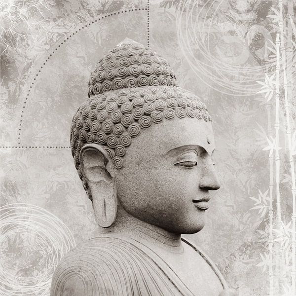 Buddha Fine Art  in Schwarzweiß von Carmen Varo