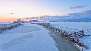 Panorama Winterlandschap Nederland van Peter Bolman