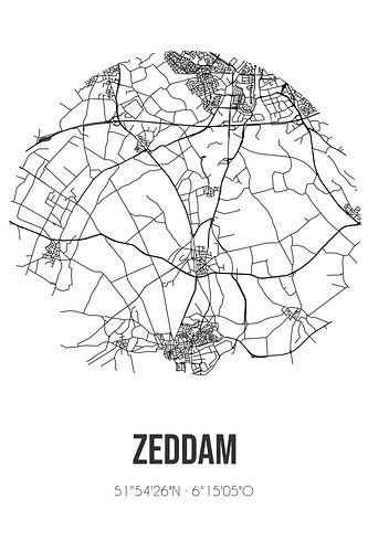 Zeddam (Gelderland) | Landkaart | Zwart-wit