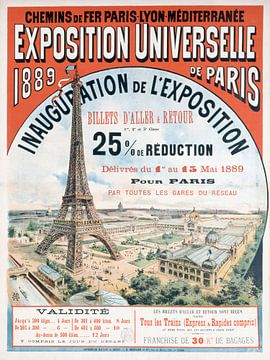 Affiche van de wereldtentoonstelling in 1889