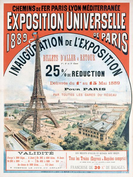 Affiche de l'exposition universelle de 1889 par Atelier Liesjes