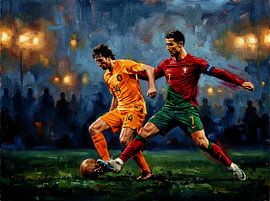 Netherlands vs Portugal Soccer Painting