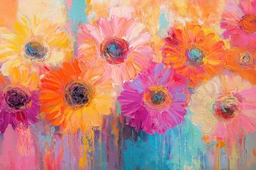 Zomerbloemen abstract van Bert Nijholt