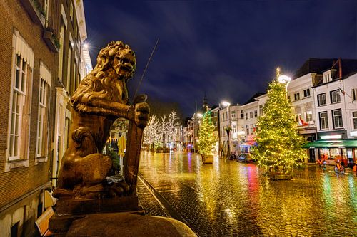 Breda centrum in de avond tijdens kerst 2020 (COVID jaar)