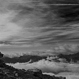 Panorama vanaf Wallhorntörl, Oostenrijkse Alpen van Mark van Hattem