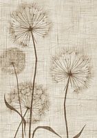 Peinture de fleurs sépia