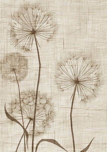 Sepia Flower Painting by Modern Collection
