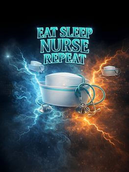 Eat Sleep Nurse Retro Vintage