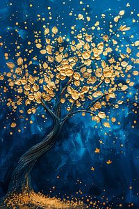 peinture arbre | peinture bleu | peinture abstraite