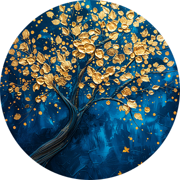 Boom Schilderij | Schilderij Blauw | Abstract Schilderij