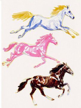 Colourful horses in motion by Studio Oars