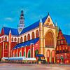 Gemälde Haarlem Grote Markt mit Grote Kerk (St. Bavokerk) von Kunst Company