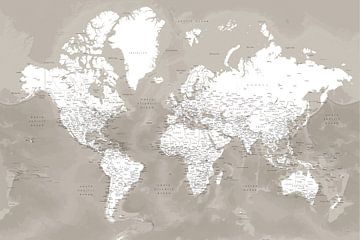 Detailed world map with cities, Orien by Rosana Laiz Blursbyai