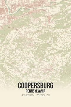 Carte ancienne de Coopersburg (Pennsylvanie), USA. sur Rezona