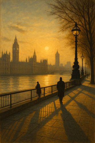 Sereniteit op de South Bank - Gouden licht boven de Theems