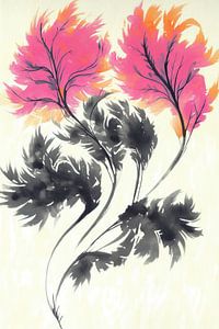 Branches et feuilles à l'aquarelle