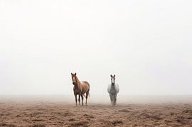 Wildpferde im Nebel von Thilo Wagner