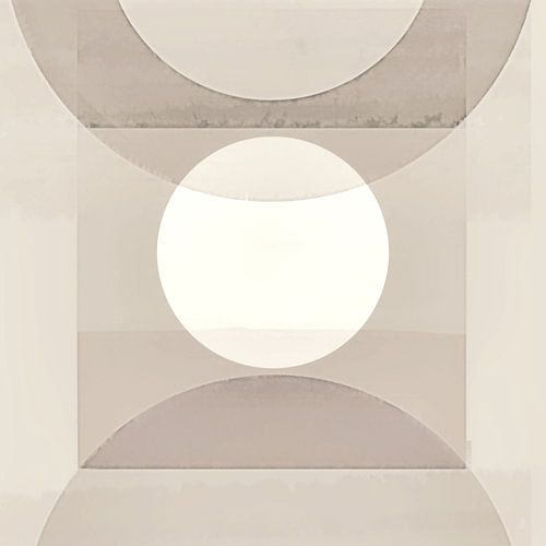 Abstract pastel shapes monochrome beige gray