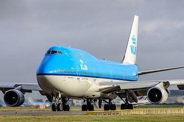 Taxiënde KLM Boeing 747-400 jumbojet.