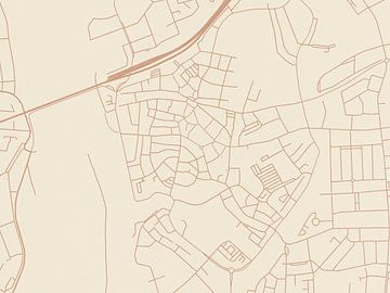 Kaart van Zutphen Centrum in Terracotta van Map Art Studio