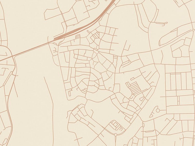 Terracotta style map of Zutphen Centrum by De Kaartenwinkel