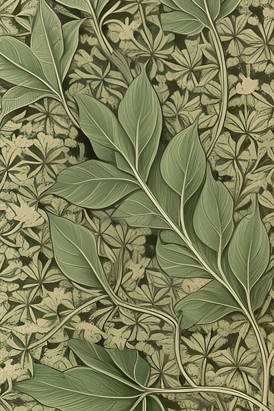Image botanique d'une plante avec des feuilles par Lily van Riemsdijk - Art Prints with Color