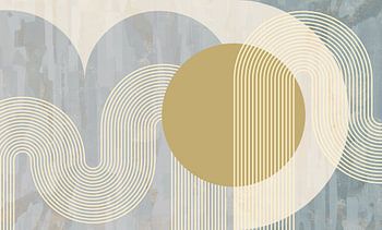 Skandinavien Abstraction Grau Gold Creme
