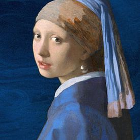 Beyond The Blue - Het Meisje met de Parel in Denim van Gisela- Art for You