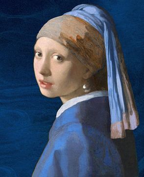 Beyond The Blue - The Girl With The Pearl Earring in Denim by Gisela- Art for You