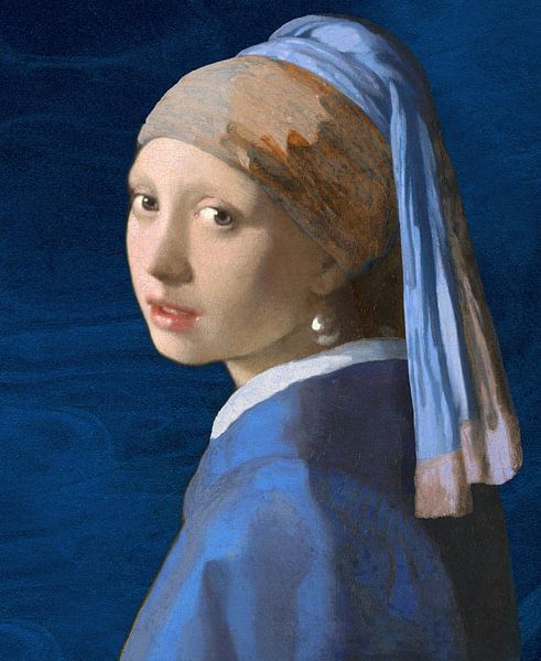 Beyond The Blue - Das Mädchen mit dem Perlenohrring in Denim von Moonheart Artworks