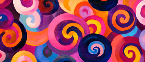 Coloured spirals - Abstract art