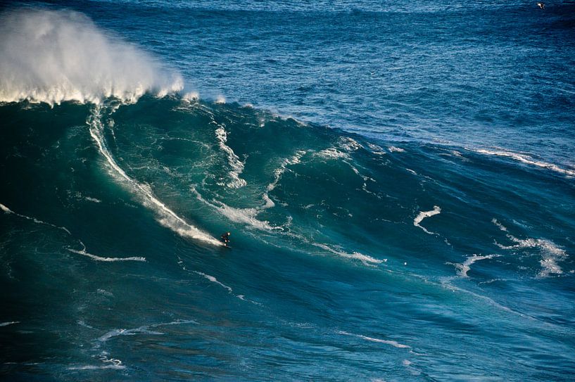 Surfer à Nazaré - Portugal par Marieke van der Hoek-Vijfvinkel